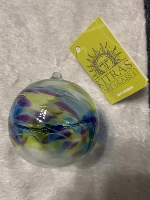 Kitras Art Glass Ball- Birthday Wish September
