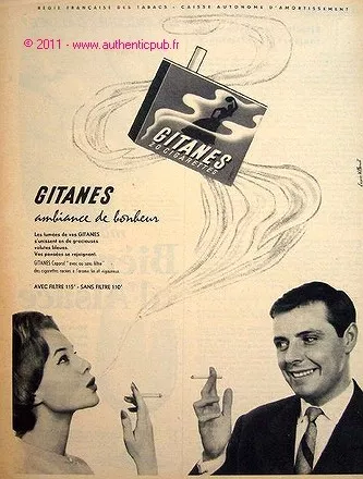 Publicite Cigarettes Gitanes Caporal Villemot De 1958 French Ad Pub