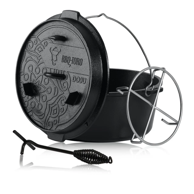 BBQ-Toro Dutch Oven Ultimate, PRO3+ Beschichtung, Gusseisen Kochtopf, Gusstopf