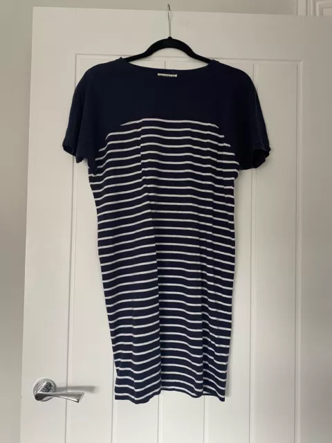 Whistles Navy Blue Stripe Short Sleeve T Shirt Dress UK 8