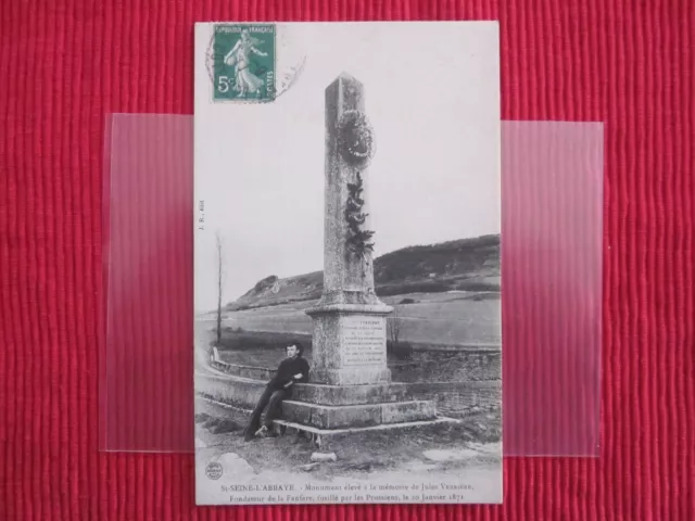 Cpa Written Stamp Saint Seine L'abbey Jules Glass Monument Fanfare 21