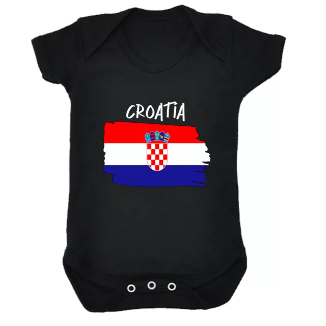 Croatia Country Flag Nationality - Soft Babygrow Bodysuit Gift Newborn Grow Baby