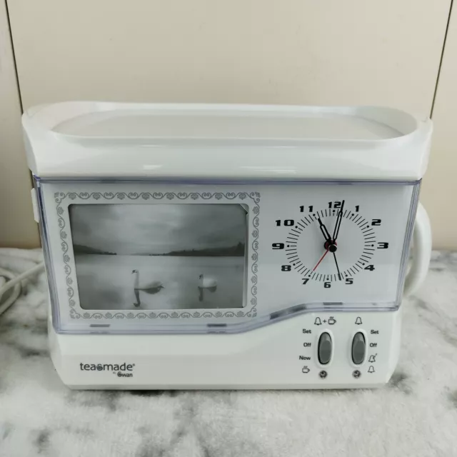 Retro Vintage Swan Teasmade STM202N Alarm Clock Analogue Brew Timer Tea