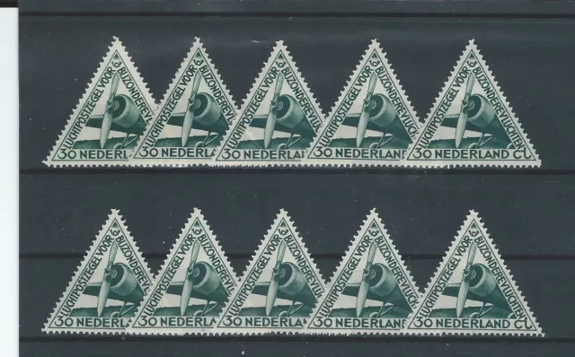Niederlande 10 x Luftpost NVPH LP 10 Postfrisch Kw 10 € mnh luchtpost