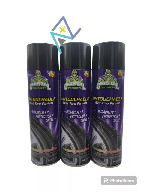 2 pack Cristal Products Untouchable Wet Tire Shine Finish Spray Can Glossy