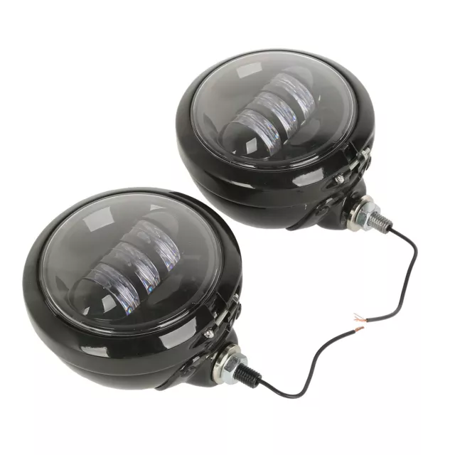 4.5" LED Auxiliary Spot Passing Fog Lights Housing Bucket Fit For Harley Touring 2