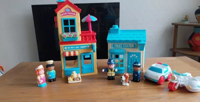 ELC Happyland Police Station and Bakery/Cafe plus Vehicles and Figures, VGC