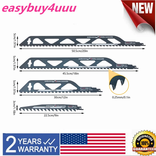 225/300/455/505mm Demolition Masonry Reciprocating Saw Blade For Cutting Brick