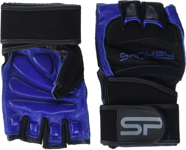 Spokey Miton Unisex Fitness Handschuhe Training, Schwarz/Blau, XL, 24-26 cm