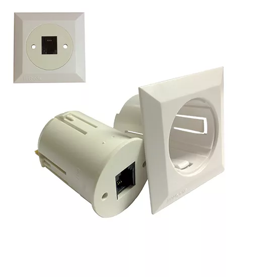 Eagle Telephone Wall Plate With RJ11 Phone Jack Outlet White 4-Conductor