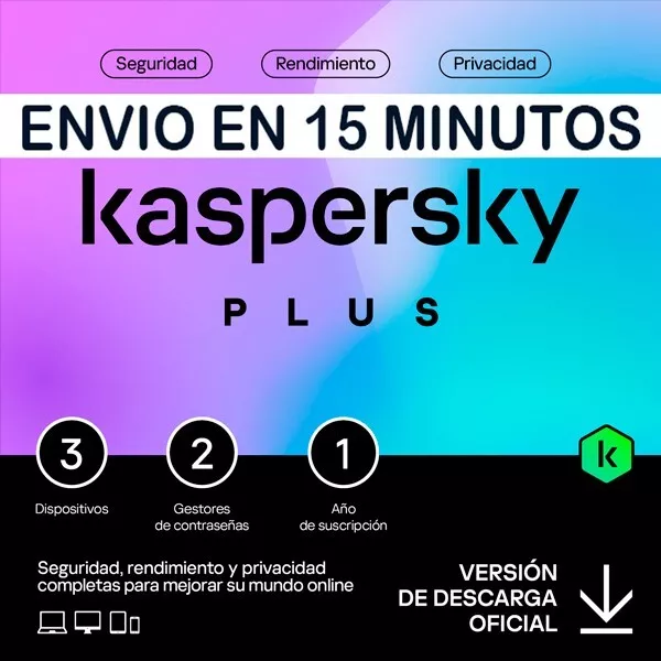 Kaspersky Plus Internet Security 3 Pc 2024/1 año/📩email con código 15 minutos📩