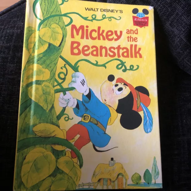 Vintage Disney Wonderful World Reading Mickey And The Beanstalk Hardback Book