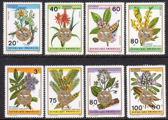 Flowers - Rwanda 1969 Medicinal Plants set fine fresh MNH