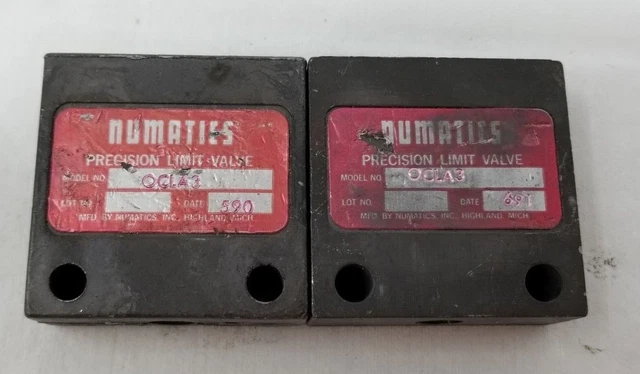 Set of 2 Numatics OCLA3 Limit Valves Without Roller-lever Actuated Spring Return