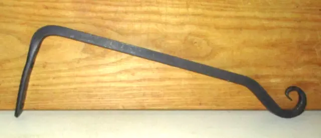 Vintage Blacksmith Wrought Iron Hand Forged Iron Wall Plant Hook W/Pig Tail