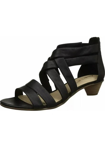 CLARKS MENA SILK Black Leather Sandals Size 7.5d New 23.99 PicClick UK