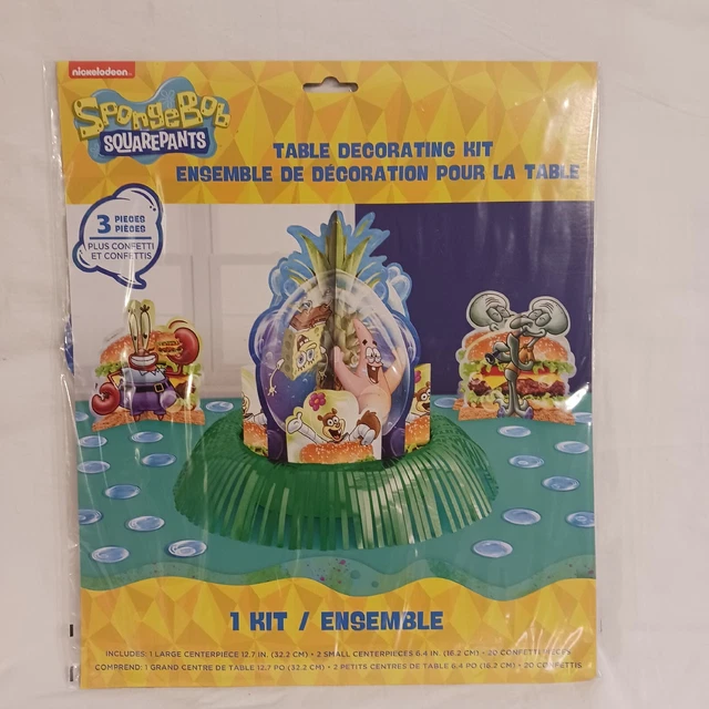 New! Lot of 3 SpongeBob SquarePants 3 pc. Table Decorating Kit