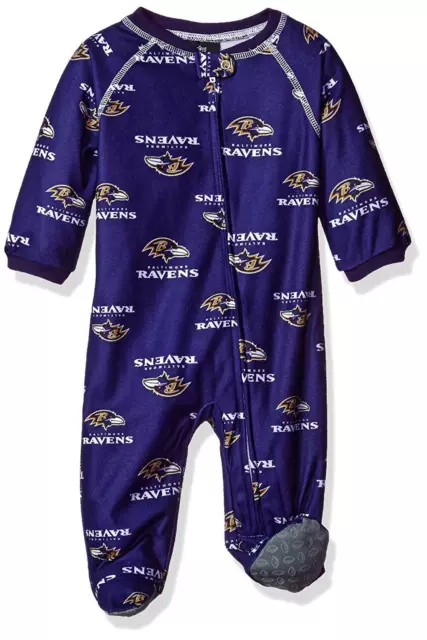 NFL Newborn Toddler Sleepwear All Over Print Zip Up Coverall Pajamas *MANYTEAMS*