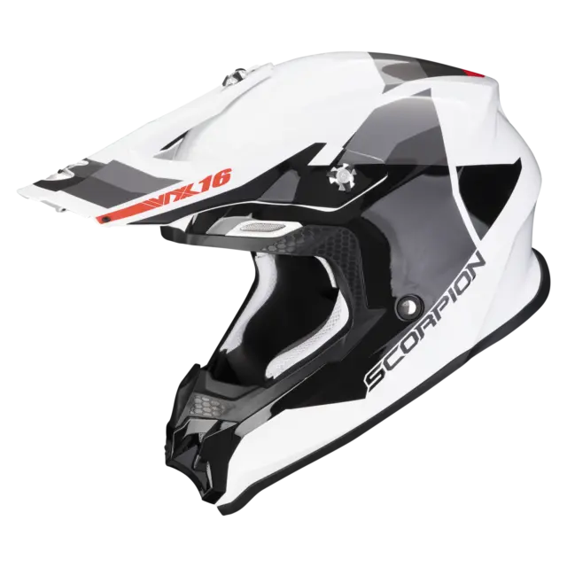 Scorpion VX-16 Evo Air Spectrum White-Silver Offroad Helmet