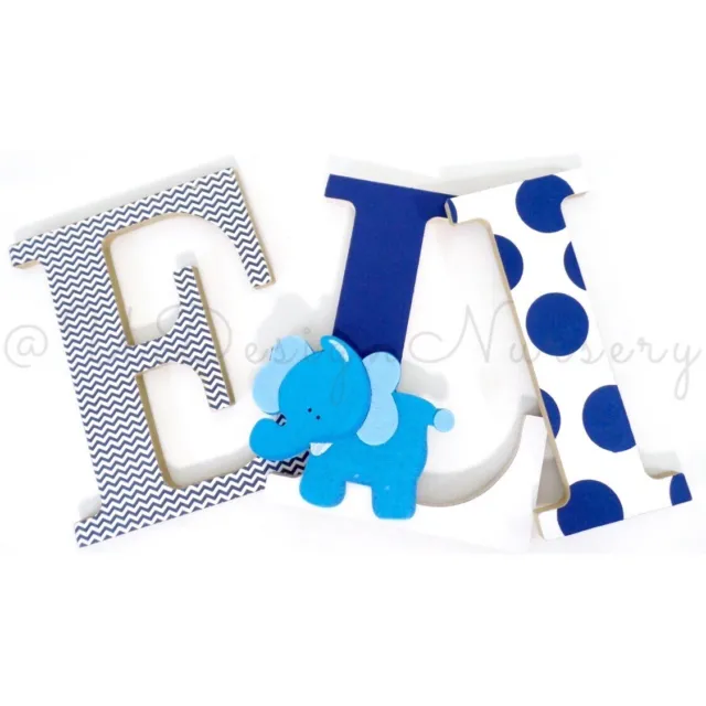 Custom Nursery Letters - Elephant Themed Wooden Letters - Elephant Nursery Decor