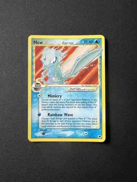 Pokemon TCG Card Mew Gold Star 101/101 - ex Dragon Frontiers Holo Ultra Rare