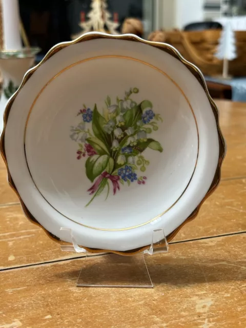 Vintage Regency Bone China Plate W/ Lily Of The Valley Bouquet