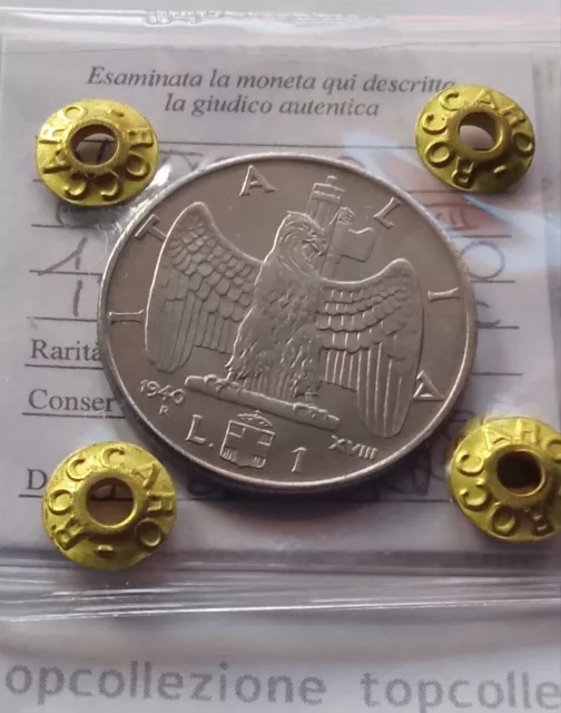 1 lira 1940 FDC Impero Periziata Regno d'Italia Vitt.Emanuele III Italy UNC coin