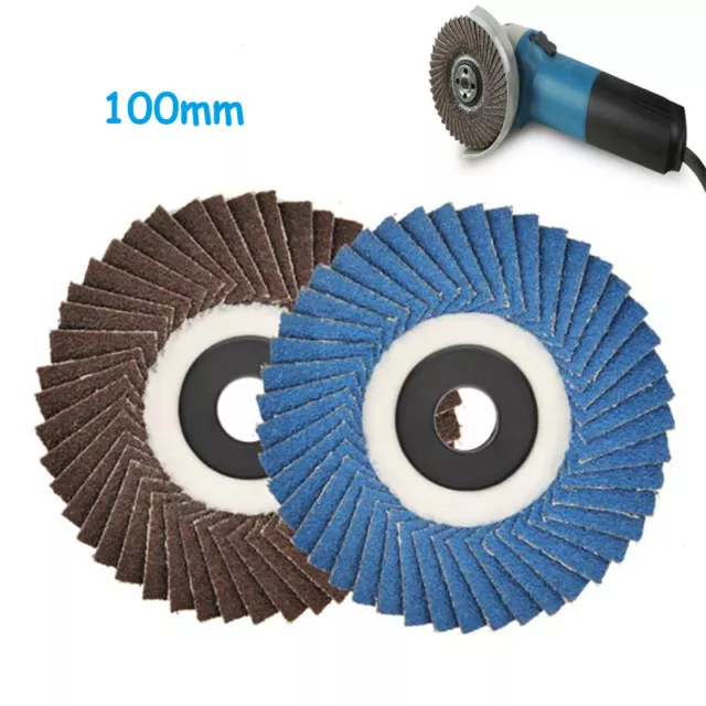 Flap Grinding Wheel Sanding Discs 100mm 4" 60 80 120 240 320 Grit Angle Wheels