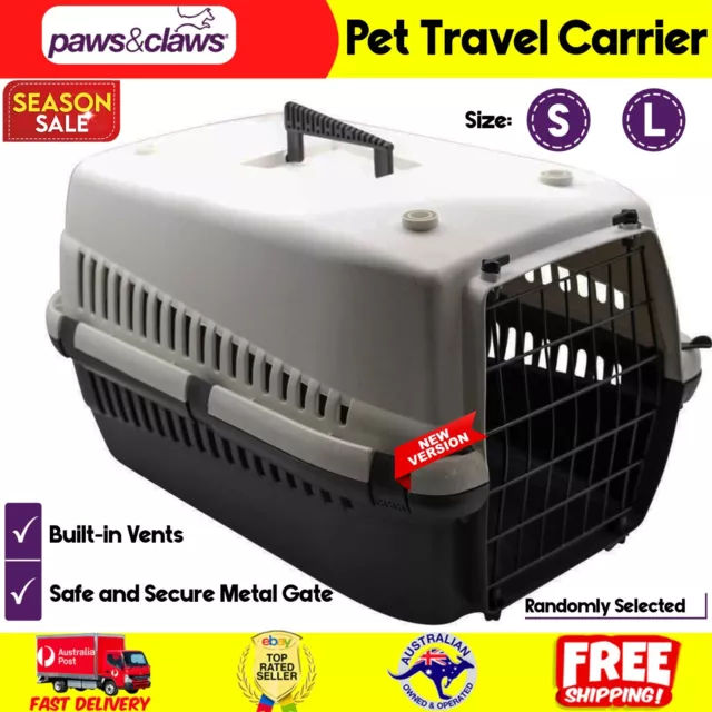Paws & Claws Portable Travel Pet Dog Cat Carrier Crate Transporter Cage S/L