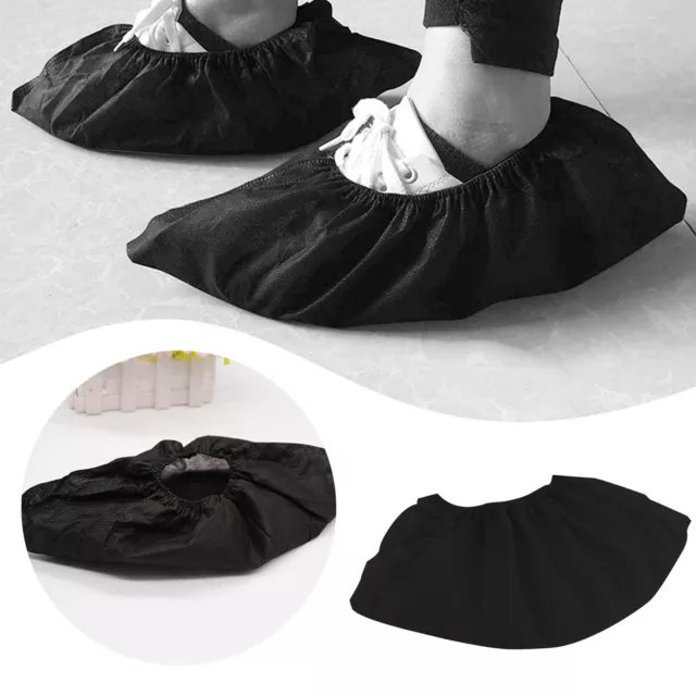 100Pcs Black Disposable Non Woven Shoe Cover Thick Nonwoven Shoe Cover One Time