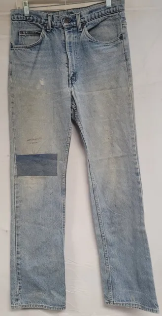 Vintage Levis 517 Denim Jeans Repaired Distressed Orange Tab Usa Made Size 32X34