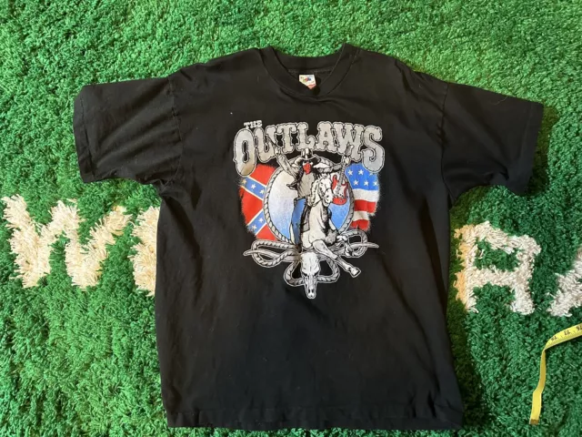 Vintage Fruit of The Loom The Outlaws Merch Band  T Shirt Adult X Large 90s