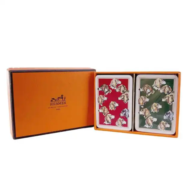 HERMES HERMES PLAYING cards, 2 sets of miniature playing cards, dog ...