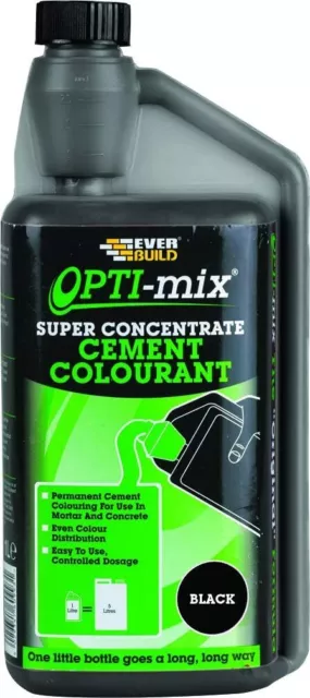 Everbuild Opti-Mix Super Concentrate Cement Colourant, Black, 1 Litre