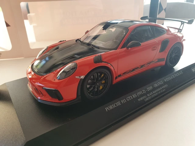 Porsche 911 GT3 RS 1/12 AUTOart - Noir/Orange - Modèle De Collection Occasion