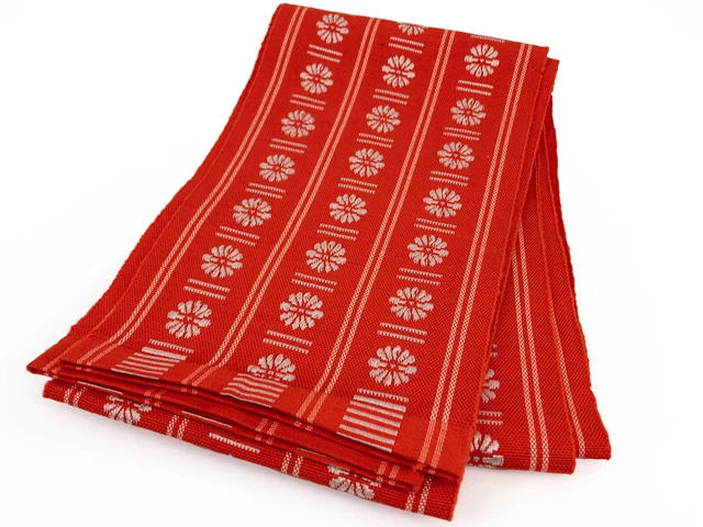 Vintage Japanese Red Woven Hitoe-Obi: Oct19S