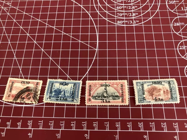 1918 Iraq British Occupation Definitives x 4 Overprinted