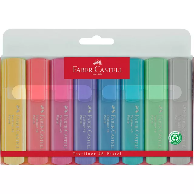 FABER CASTELL Textmarker TEXTLINER TL 46 PASTELL, 8er Etui