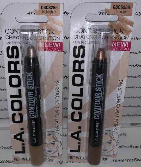 L.A. Colors Contour Stick CBCS285 CBCS286 *RESALTADOR Y BRONCEADOR* Duo Lote Set Nuevo