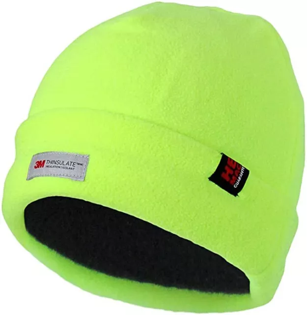 Heat Machine Hi Vis Thermal FLEECE Beanie Hat Winter Thermal Thinsulate Neon