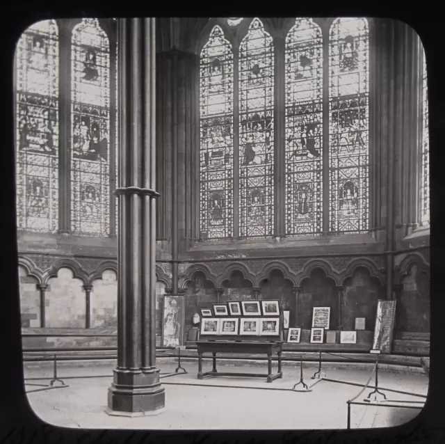 Glass Magic Lantern Slide CHAPTER HOUSE WESTMINSTER C1890 VICTORIAN PHOTO LONDON