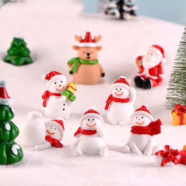 Christmas Snowman Santa Claus Trees gift Figurines Fairy Garden Miniatures YRH1