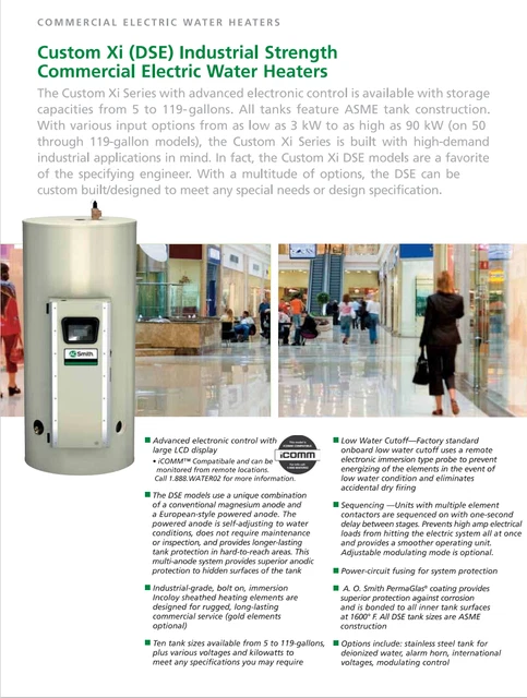 AO Smith DSE-80 80 Gallon Commercial Hot Water Heater 1-3 Phase