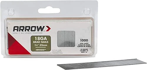 Arrow BN1820CS 18-Gauge Steel Brad Nails for Molding Cabinets Framing Trim an...