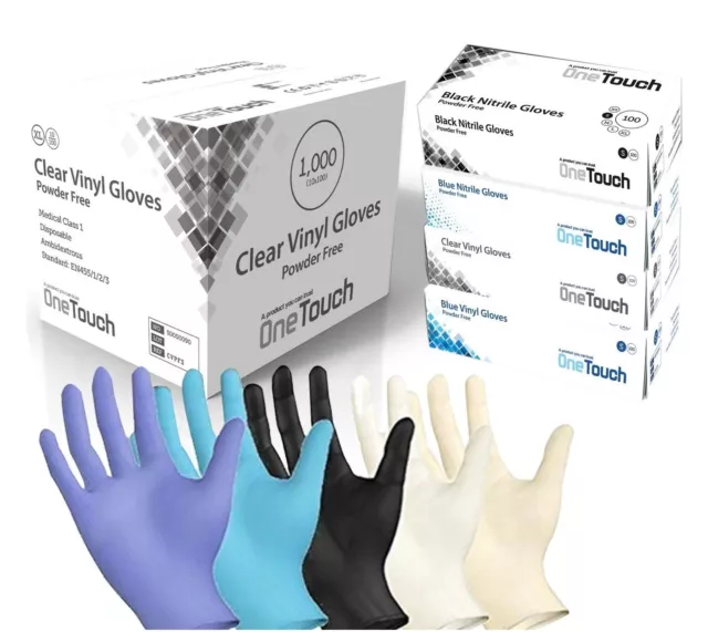 Einweg Latex, schwarz Nitril oder blau Vinyl Handschuhe pulverfrei medizinisch x 100