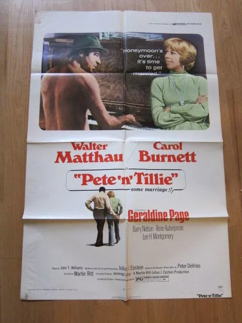 PETE N TILLIE original 1973 poster Carol Burnett Walter Matthau