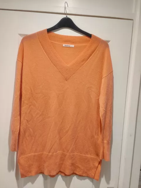 Woolovers Tunic Jumper Merino Wool/Cashmere Uk M Relaxed Apricot Orange Uk 14