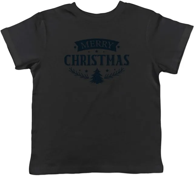 T-shirt Buon Natale blu mezzanotte Natale bambini ragazzi ragazze regalo