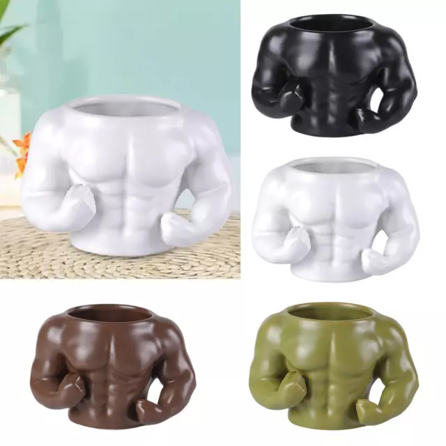 Ceramic Mug Decorative Muscle Man Shaped 300 ml Coffee Mug Porcelain Coffee Cup