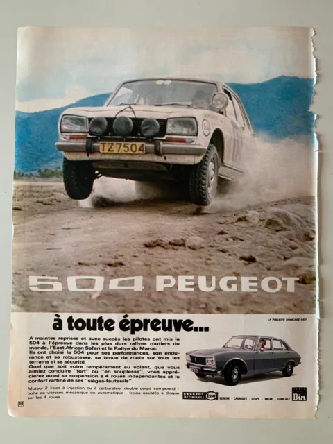 Advertising 70 Years - 504 Peugeot - East African Safari - Rallye Du Maroc